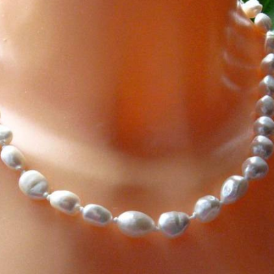 Rosa Collier Perlenkette Perlen Halskette 10mm Muschelkernperlen AAA geknotet 