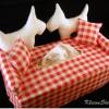 Zwei kleine weiße Hunde auf dem Sofa - Tissue Box Cover - Kosmetikbox Bezug Bild 3
