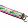 Schlüsselanhänger Schlüsselband Anhänger "Flamingo" in grün oder pink aus Baumwollstoff und Webband Bild 4