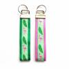 Schlüsselanhänger Schlüsselband Anhänger "Flamingo" in grün oder pink aus Baumwollstoff und Webband Bild 5