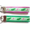 Schlüsselanhänger Schlüsselband Anhänger "Flamingo" in grün oder pink aus Baumwollstoff und Webband Bild 6