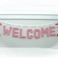 Storch Girlande mit Namen, Willkommen Baby, personalisiertes Geschenk zur Geburt Bild 6
