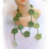 grüne Blumengirlande  150 cm , Girlande mit Häkelblumen zur Dekoration Bild 2