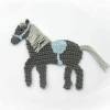 graue Pferde Applikation , Pferd Häkelapplikation mit Sattel in Wunschfarbe Bild 4