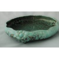 flache türkise Schale aus Keramik Vintage Bild 1