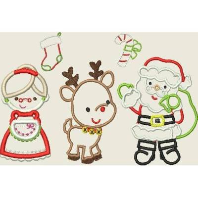Stickdatei Applikation Weihnachten * Weihnachtmann Maschinenstickerei 215