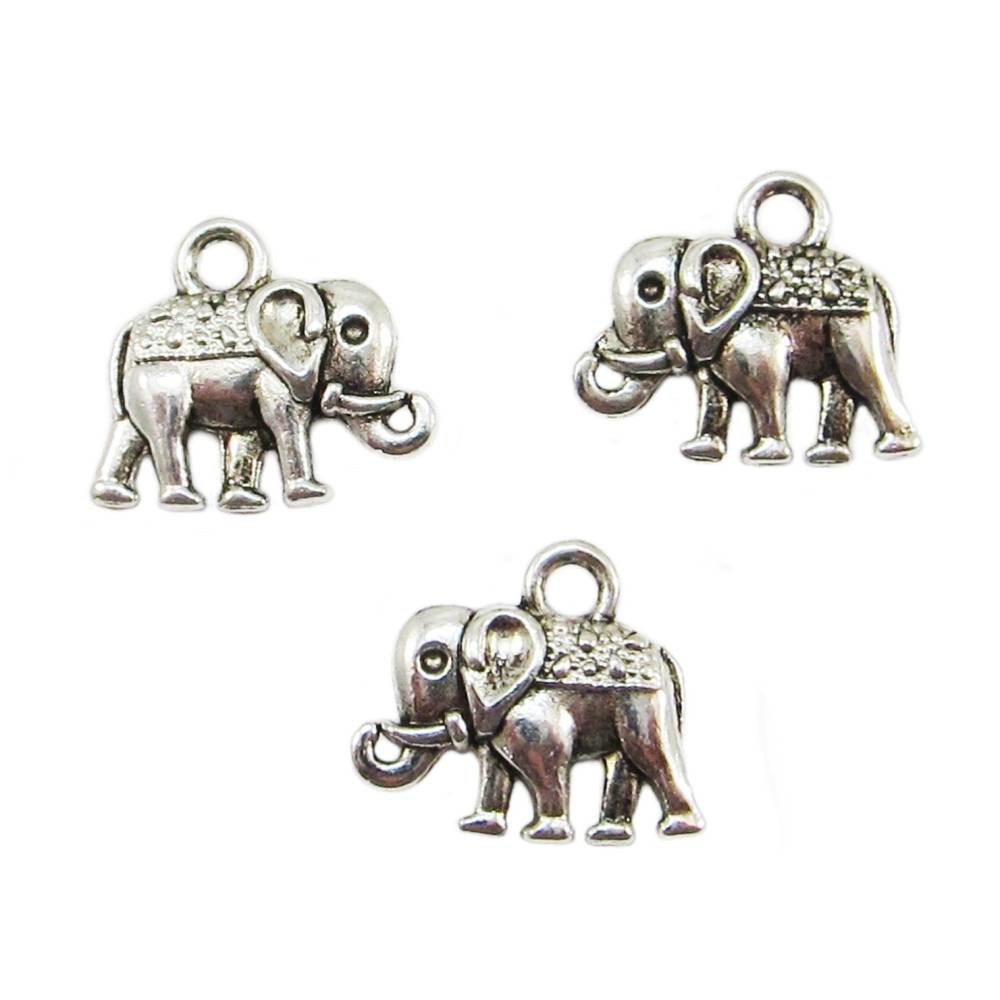 Elefant Anhänger / Charm, Farbe silber antik Bild 1