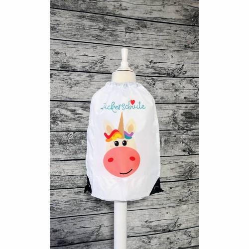 Sportbeutel bedruckt mit einem Einhorn, Zugbeutel, Rucksack 