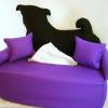 Taschentuchsofa - Schwarzer Mops auf lila Sofa Bild 2