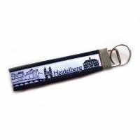 Schlüsselanhänger Schlüsselband Anhänger "Heidelberg" in schwarz und weiß aus Baumwollstoff und Webband Bild 1