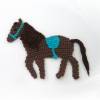 Pferd Häkelapplikation zum aufnähen, Applikation Pferd braun für Kinder, Pferd für Schultüte Bild 6