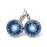 Ohrstecker dunkelblaues Ornament Auge Mandala - verschiedene Größen - Edelstahl Bild 4