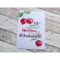 AUSVERKAUF! Poster, Druck, Kunstdruck A4 "Kirschen essen" aus der Manufaktur Karla Bild 1