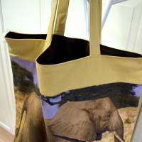 Shopper Stofftasche Stoffbeutel "Elefanten" Bild 6