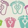 Stickdatei Baby Füße mit Herz  * Babyfüsse 442 Maschinenstickerei Bild 1