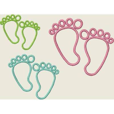Stickdatei Baby Füße * 3 Größen * Babyfüsse 198 Maschinenstickerei
