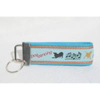 Schlüsselband Dogdancing aus Gurtband mit echtem Leder unterlegt aus der Halsbandmanufaktur von dogs & paw Bild 1