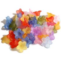 50x Lucite Blüte, Blütenperlen, Farbmix Bild 1