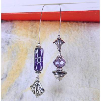 Lesezeichen Art Deco lila silber