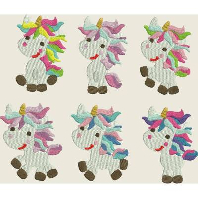 Stickdatei Einhorn Einhörner 2 Größen Puschen Maschinenstickerei Unicorn 410