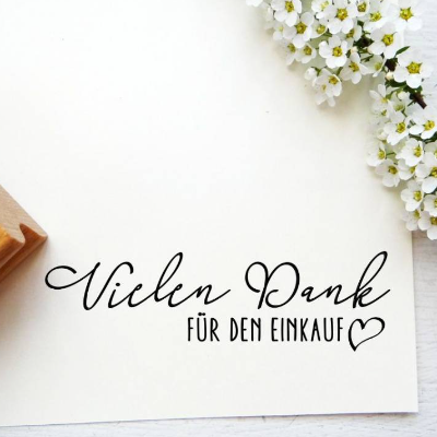 Stempel"Vielen Dank für den Einkauf" mit kleinem Herz Dankeschön, Dank, Kundendank