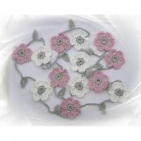 Blumengirlande 160 cm, Blumenkette rosa weiss grau, Girlande als  Dekoration für das Kinderzimmer Bild 1