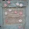 Blumengirlande 160 cm, Blumenkette rosa weiss grau, Girlande als  Dekoration für das Kinderzimmer Bild 6