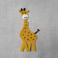 Giraffe Häkelapplikation für Kinder, gehäkelte Applikation zum Aufnähen, Zoo Tiere Bild 1