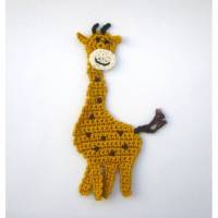 Giraffe Häkelapplikation für Kinder, gehäkelte Applikation zum Aufnähen, Zoo Tiere Bild 5