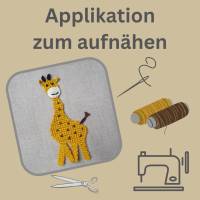 Giraffe Häkelapplikation für Kinder, gehäkelte Applikation zum Aufnähen, Zoo Tiere Bild 6