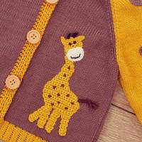 Giraffe Häkelapplikation für Kinder, gehäkelte Applikation zum Aufnähen, Zoo Tiere Bild 8