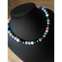 Kette, Halskette, Perlenkette, bunt, Glasperlen, kurz Bild 1