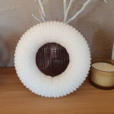 Strickkranz 23 cm – gestrickter Kranz zum Selberdekorieren, Adventskranz & Türkranz skandinavisch