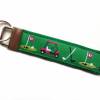 Schlüsselanhänger Schlüsselband Anhänger "Golf" grün pink schwarz, aus Baumwollstoff und Webband Bild 1