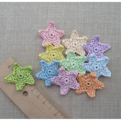 kleiner Stern Häkelapplikation 3,5 cm - handgemachte Mini Häkelsterne - Farben wählbar