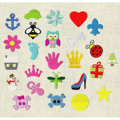 Stickdatei 27  Minimotive  2,5cm Mini Motive Maschinenstickerei 277