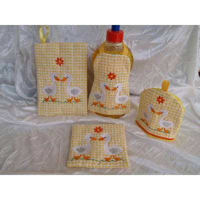 Stickdatei Küche 1* In the Hoop / MugRug Gans / Eierwärmer / Maschinenstickerei Set 354