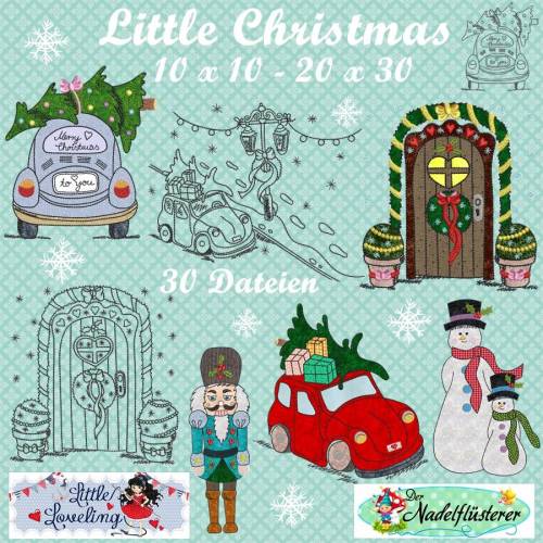 Digitale Stickserie Little Christmas 10x10 - 20x30 cm (4x4 - 8x12") Stickrahmen