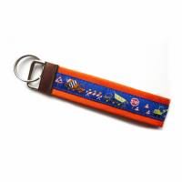 Schlüsselanhänger Schlüsselband Anhänger "Baustelle" in blau hellgrau orange Bild 1
