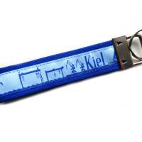Schlüsselanhänger Schlüsselband Anhänger "Kiel" in blau/hellblau oder schwarz/weiß aus Baumwollstoff und Webband Bild 4