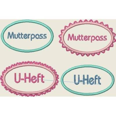 Stickdatei U-Heft  und Mutterpass Button 206 Maschinenstickerei