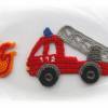 Feuerwehr Applikation, Häkelapplikation Feuerwehrauto zum aufnähen für Kinder Bild 4