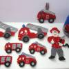 Feuerwehr Applikation, Häkelapplikation Feuerwehrauto zum aufnähen für Kinder Bild 6