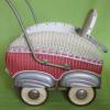 Vintage Puppenwagen 50er Jahre mit Geflecht Mid Century Bild 3