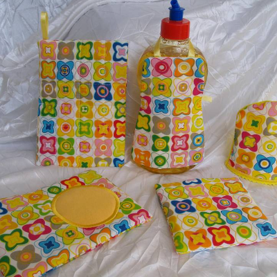 Stickdatei Küche * Spülschürze, Topflappen, Eierwärmer, In the Hoop, ITH 1Mug Rug Set 354