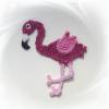 gehäkelte Flamingo Applikation, Häkelapplikation Flamingo zum Aufnähen, Zoo Tiere Bild 2