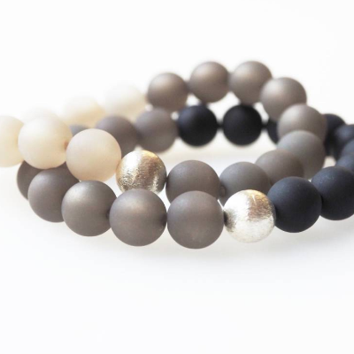 Armband grau schwarz silber