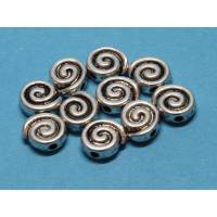 10 x Metallperlen Schnecke, Spirale, Sonne Bild 1