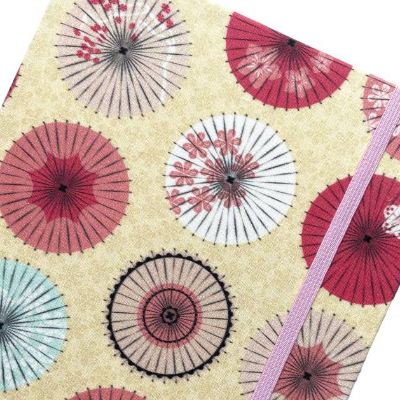 Notizbuch Reisetagebuch "Small Japanese Umbrellas/Vanilla" Asien asiatisch