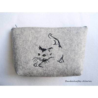Kulturbeutel Kosmetiktasche Katze